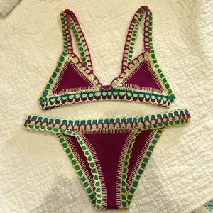 Kiini Coco Bikini Top in Fuchsia